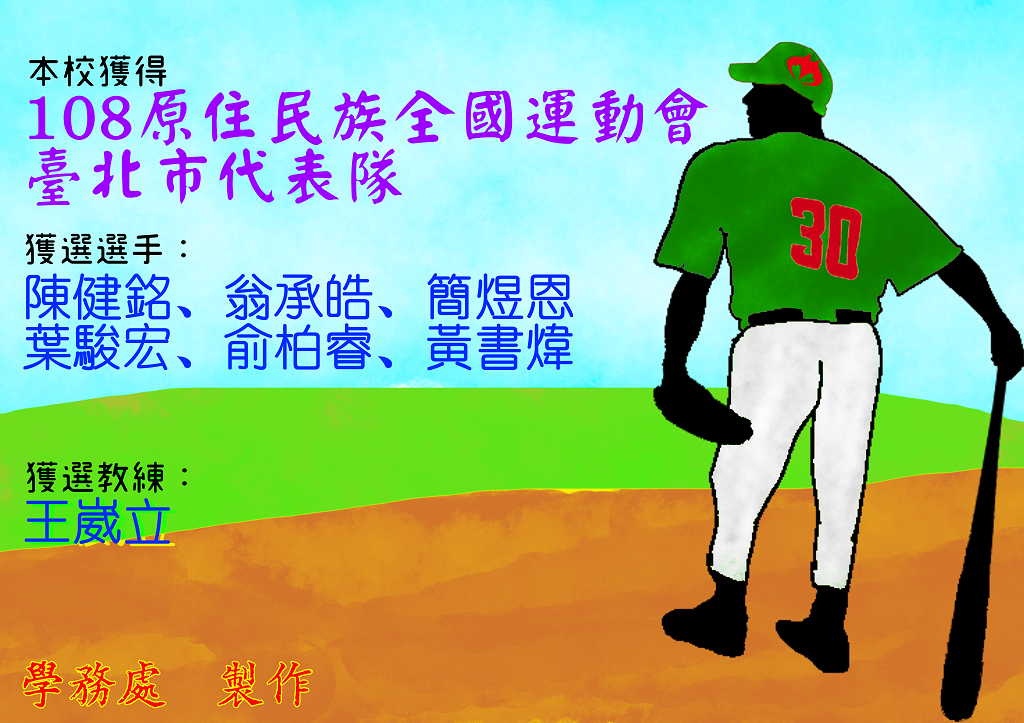 108原住民族全國運動會臺北市代表隊獲選選手